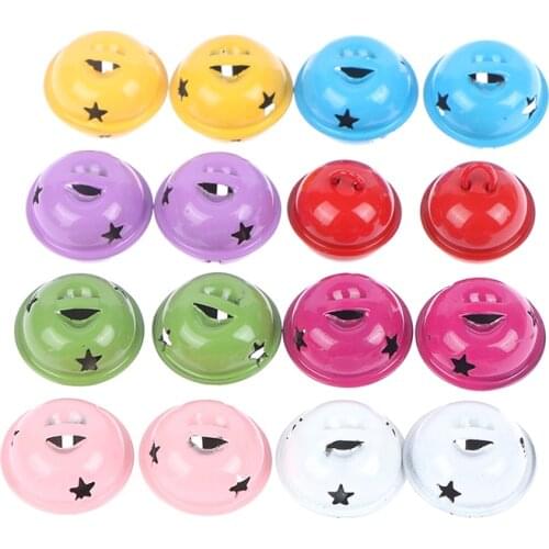 20pcs Colorful Iron Metal Jingle Bells Christmas Decor Pet Pendant Hanging Christmas Tree Ornaments Key DIY Craft Accessories