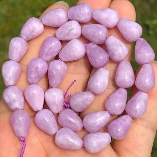 7x10mm Natural Purple Angelite Water Drop Stone Beads Loose Spacer Beads For Jewelry Making DIY Bracelet Accessories 15''inches