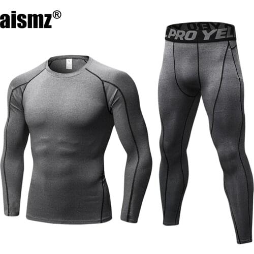 Aismz Winter Long Johns Thermal Underwear Sets Men Quick Dry Anti-microbial Stretch Mens Thermo Underwear Male Warm Fitness Man