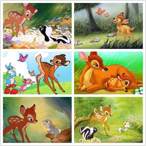 Disney Full Square 5d Diy Diamond Painting Fawn Bambi Diamond Embroidery Cross Stitch Mosaic Gift Home Decoration