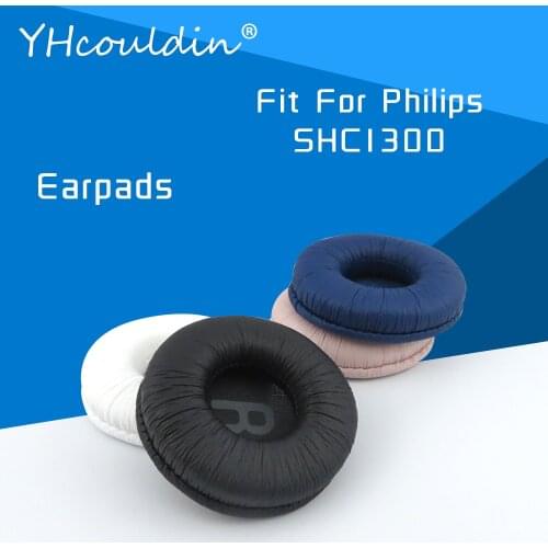 Earpads For Philips SHC1300 Headphone Accessaries Replacement Ear Cushions Wrinkled Leather Material