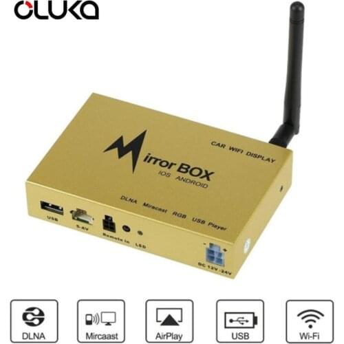 Car Wifi 5G Mirror Box for Android iOS Mobile Phone Navigation to LCD Monitors Universal A/V Mirror Link Converter One Antenna