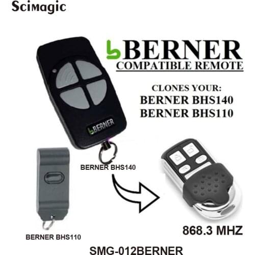 BERNER BHS140,BHS110 Fixed Code Remote Control Clone/Duplicator 868.3MHz