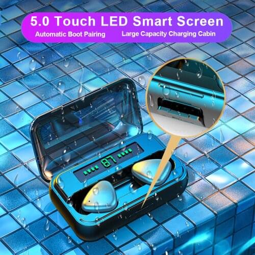 Wireless Headphones S80 TWS Fingerprint Touch Bluetooth Earphones 9D Stereo Waterproof Earbuds Noise Cancelling Gaming Headset