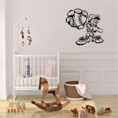 Baseball Wall Art Decal Wall Sticker For Home Decor For Kids Rooms Bedroom Living Room Home Decor Vinyl Mural ov703