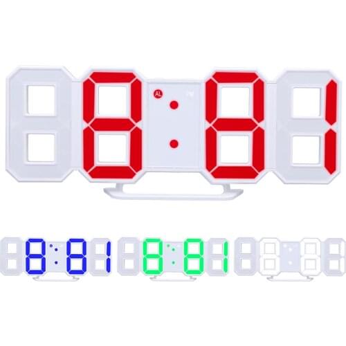 Digital LED Table Clock Electronic Desktop Clock 24 or 12-Hour Display Alarm Snooze 8888 Display