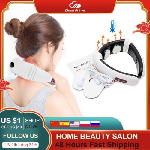 6 Mode Rechargeable /Battery Electric Neck Massager& Pulse Back Power Control Infrared Pain Relief Neck Physiotherapy Instrument