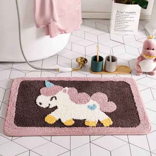 Cartoon Bathroom Absorbent Floor Mat Door Mat Bedroom Door Entry Mat Floor Mat Bathroom Balcony Non-slip Mat Carpet Rugs