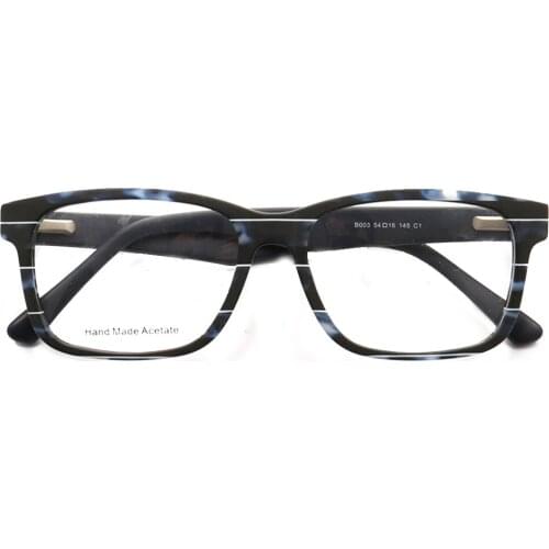 Men Square eyeglasses frames for women Modern Casual Style full-rim Striped Pattern lightweight Eyeglass Frames Blue black brown