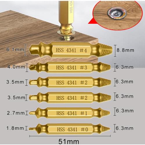 4/5/6pcs Damaged Screw Extractor Drill Bit Extractor Drill Set Broken Speed Out Bolt Extractor Bolt Stud Power Remover Tools