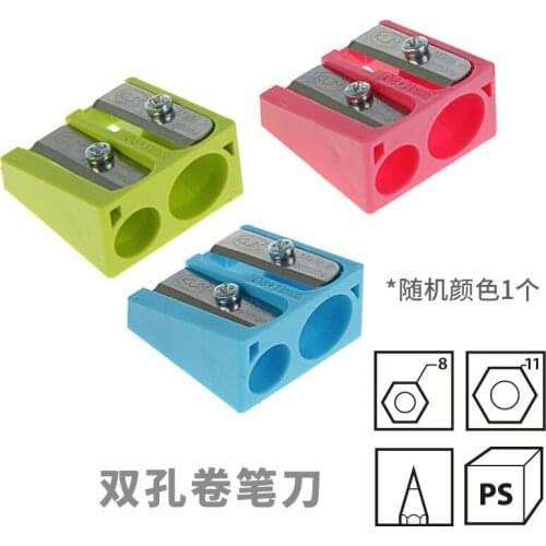 German kum410k High Hardness and Front Blade 8, 11mm New PS Plastic Double Hole Pencil Sharpener