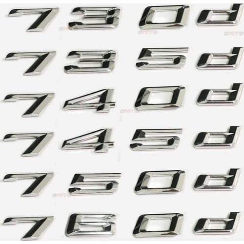 730d 735d 745d 740d 750d 760d Emblem Badge Decal Rear Trunk Lid Number Letters Stickers For BMW 7 Series F01 F02 E23 E32 E38 E65