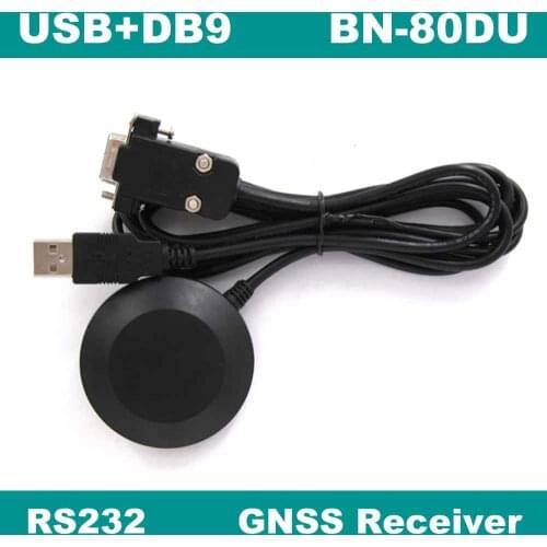 RS232 DB9 female+USB male connector RS-232 GNSS receiver Dual GPS/GLONASS receiver module antenna,BN-80DU