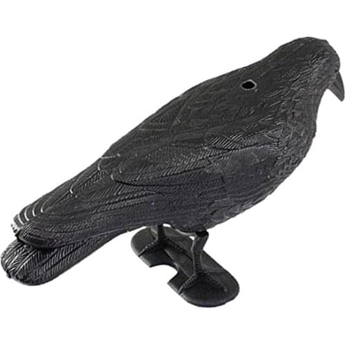 Realistic Black Crow Decoy Bird Scarer Pest Control Garden Defense Scarecrow