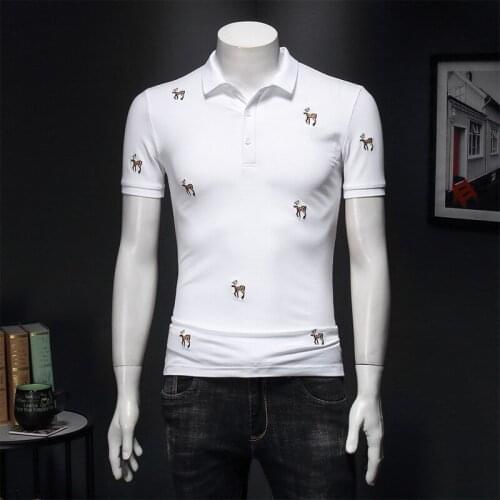 Designer Mens Polo Great New Summer High Quality Mercerized Cotton Polos Brand Embroidery Short Sleeve Shirt 4xl 5XL E192