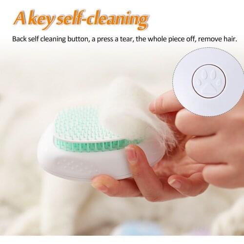 Cat Dog Grooming Comb One-Click Self Cleaning Massage Brush Super Soft Pet Hair Remover For Long & Short Hair Pet Products
