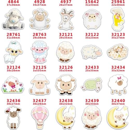 DIY Craft Supplies Sewing Accessories Cartoon Sheep Printed Planar Resins Mold 30 Pieces. PR-4844