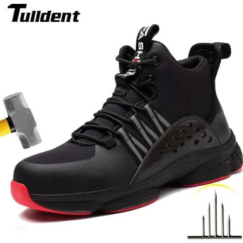 Tulldent Male Indestructible Shoes Work Sneakers Safety Shoes Men Puncture-Proof Work Boots Men Steel Toe Shoes Male SafetyBoots