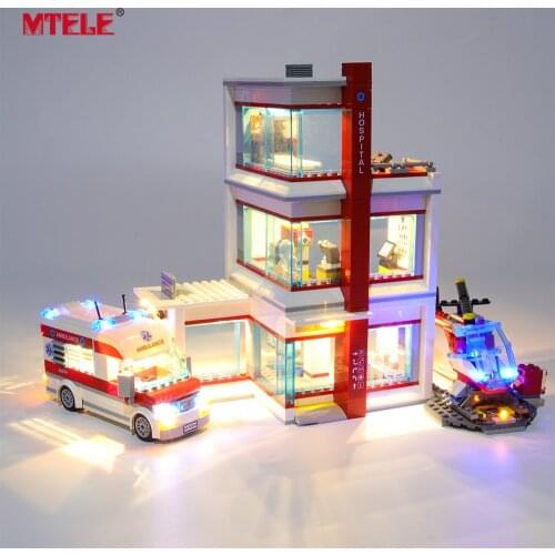 MTELE Brand LED Light Up Kit For City Series City Hospital Compatile With 60204 NO Block Model