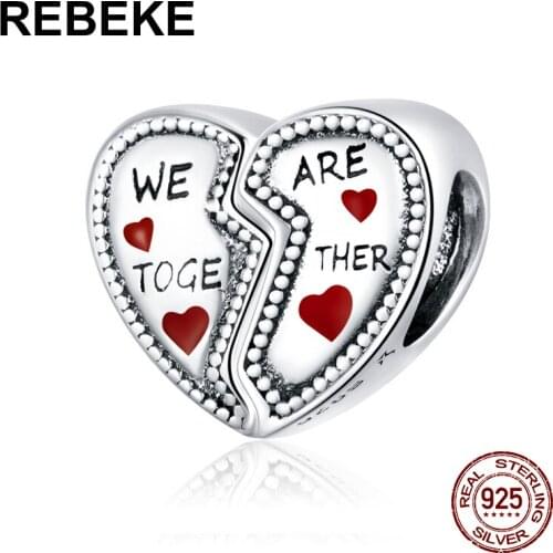 Jewelry wholesale 100% 925 sterling silver Heart Shape pendant charm fit bracelet simple beads DIY jewelry for women jewelry