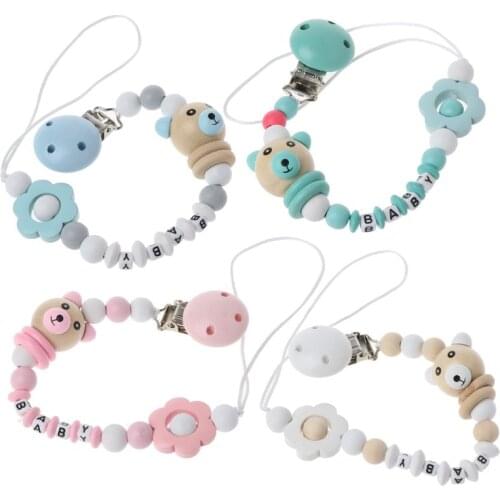 1Pc Baby Pacifier Clip Pacifier Chain Panda Shape Hand Made Cute Colourful Beads Dummy Clip Baby Soother Holder For Baby Kid New