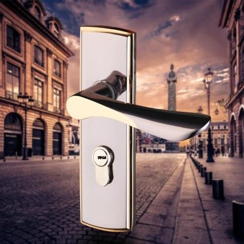 HELLO Stainless Steel Lock Handle Door Locks Interior Room Door Lock Handles