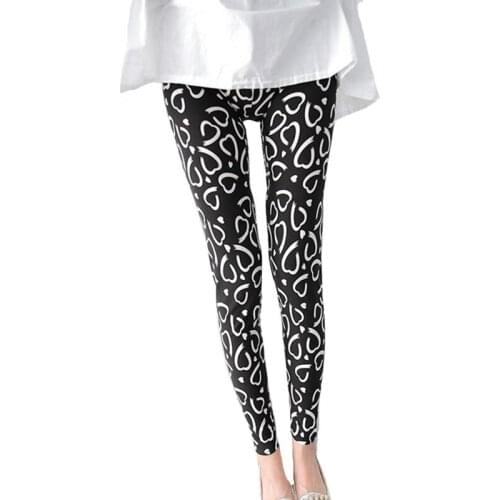 VIIANLES Femme Jegging Printing Fitness Leggings Women Sexy Leggins Floral Love High Waist Ladies Mujer Push Up Pants