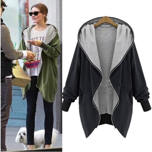 Winter Womens Hoodies Zipper Hooded Kapuzen Jacket Parka Trench Coat Windbreaker Warm Long Coat Female Jacket куртка женская