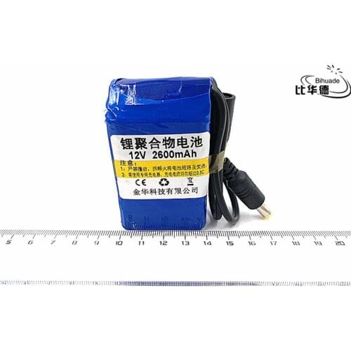 1pcs/lot 12V 2600mah lithium battery Rechargeable DC battery polymer batteria For monitor motor LED light outdoor spare Battery