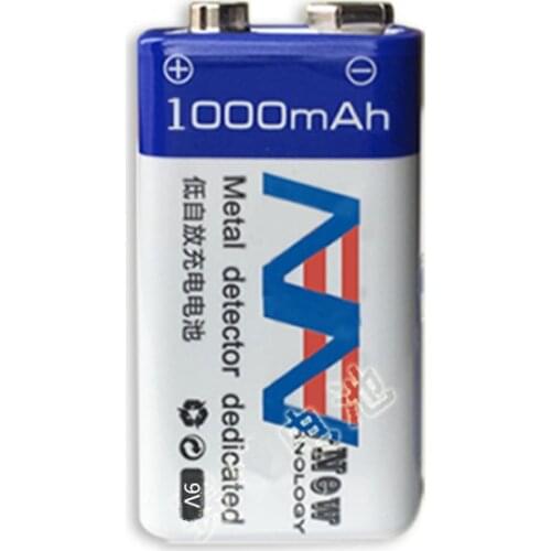 1pcs/lot Large capacity 9V 1000mAh lithium ion battery 6F22 rechargeable battery detector toy rechargeable battery