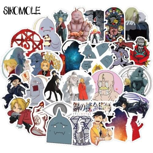50PCS Japan Anime Fullmetal Alchemist Sticker For Luggage Laptop Skateboard Car Bicycle Backpack Decal Pegatinas Toy Stickers F4