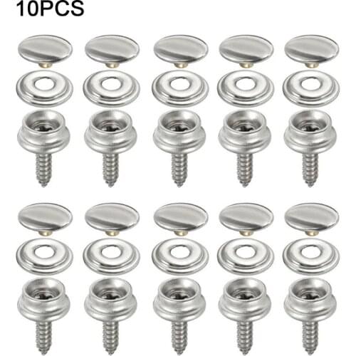 10 Sets Tapping Snap Fastener Kit Stainless Steel Tent Marine Yacht Boat Canvas Cover Tools Sockets Buttons Car Canopy