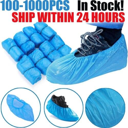 100/10000PCS Hot sale Waterproof Anti Slip Boot Covers Plastic Disposable Shoe Covers Overshoes Safety Drop shipping