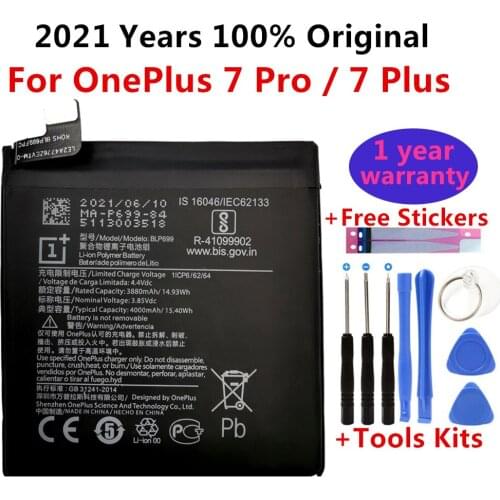 100% Original New Replacement Battery 4000mAh BLP699 For OnePlus 7Pro 7 Pro 7 Plus Mobile Phone Batteries + Free Tools