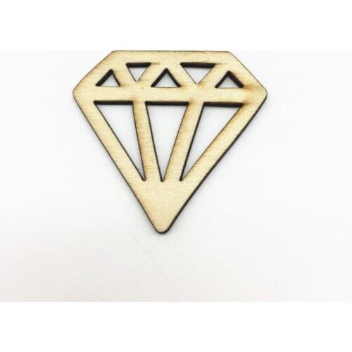 100pcs Natural Wood Diamond Confetti Invites Cardmaking For Wedding DIY Decoration Supplies Gifts Embellishments