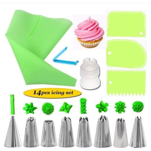 12PCS Cake Decoration Set Pastry Confectionery Accessories Nozzle Stainless Steel Cream Cake Baking Tools Kitchen Accessories