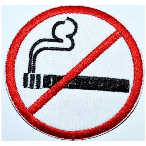 Not No Smoke Cigarette P189 Embroidered Iron on Patch Bag Jacket (Size is about 6.5 cm)