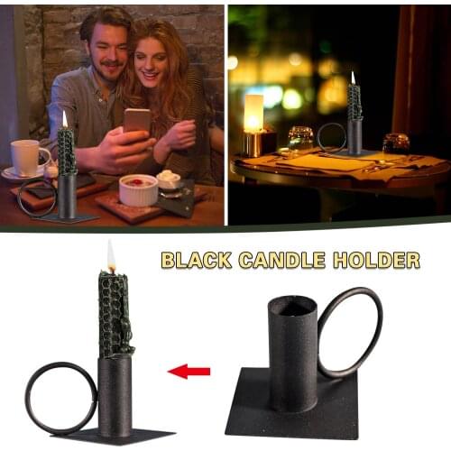 2PCS Candlestick Holders Black Candle Holder Wrought Iron Taper Candle Holder For Holiday Party Decor подсвечники для свечей