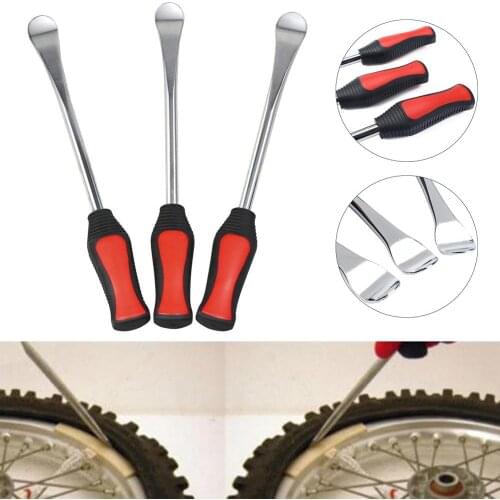 3pcs/set Spoon Motorcycle Bicycle Tire Iron Kit Tire Changing Lever Tools 3-piece Tire Level Spoons with Polished Chrome Finish