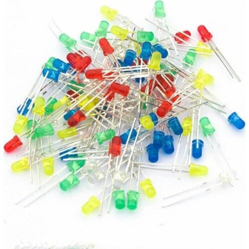 50pcs/lot F3 3MM Round LED Diode Green/Yellow/Blue/White/Red LED Light Diode Kit COMPONENT DIY Light Emitting Diode