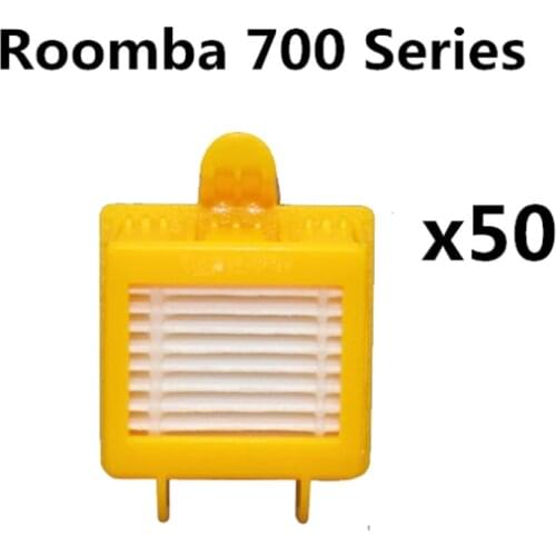 50pcs Washable Accessories Hepa Filter For irobot Roomba 700 Series 720 730 740 750 760 770 780Robotic Vacuum Cleaner Spare Part
