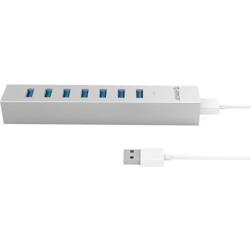 Aluminum Alloy 7 Port USB3.0 HUB ABS 5Gbps HUB Work with Type-C port New MacBook partner,Transmission speed stability,ASH7-U3