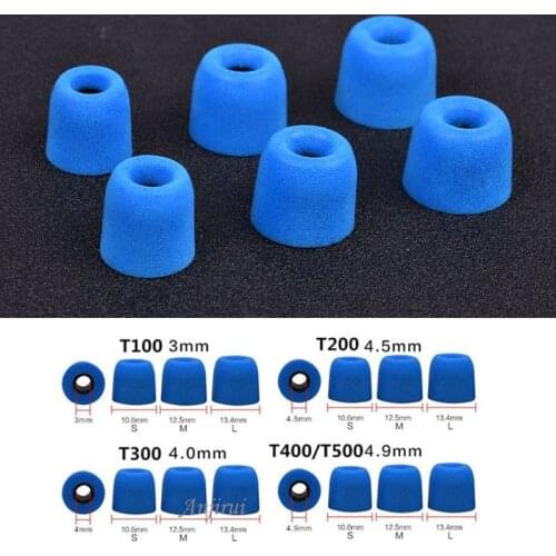 1 pair (2pcs) 3-5 mm Caliber Noise Isolation Memory Foam Ear Cushions T100/T200/T300/T400/T500 Ear Tips In-Ear Earbuds