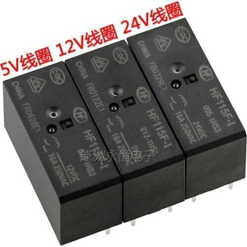 Free shipping 100PCS/lot NEW Relay JQX-115F-I HF115F-I-005-1HS3 HF115F-I-012-1HS3 HF115F-I-024-1HS3 6PIN 16A 5VDC 12VDC 24VDC