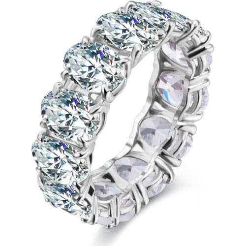 Big Promotion Oval Cut Fashion AAA Multi-Color CZ Silver Color Ring Size 6 7 8 Romantic Women Jewelry 925 Sterling Silver Fine J
