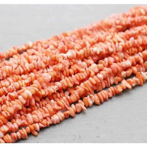 Natural Stone Irregular Pink Coral Broken beads loose Bracelet Necklace Accessories for women girls Ladies hand chain Jewelry
