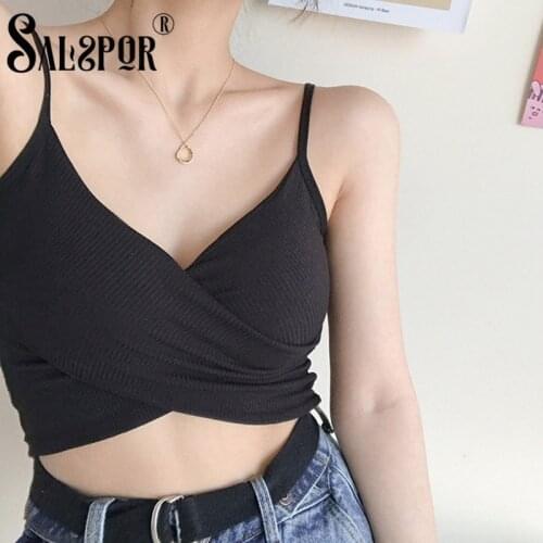 SALSPOR Summer Sling Crop Top Bra Women Padded One Piece Slim Tube Top Solid Breathable All-Match Wear Outdoor Bra