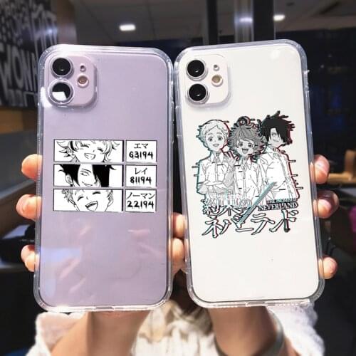 Japan Anime The Promised Neverland Phone Case for Iphone X 12 11 Pro Max XR XS 8 7 6 Plus SE2 Cartoon Emma Norman Ray Soft Cover