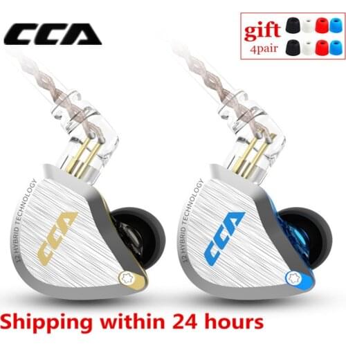 New CCA C12 1DD+5BA Hybrid In-ear Earphones HIFI Metal Headset Music Sport Earphones ZS10 PRO AS12 AS16 ZSX C16 C10 A10 V90