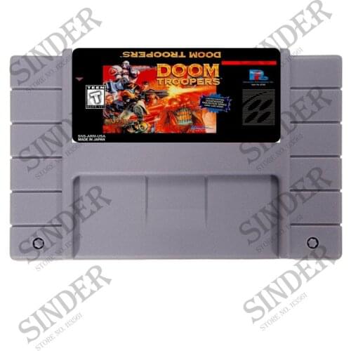Doom Troopers USA Version 16 bit Big Gray Game Card For NTSC Game Player